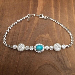 Silberarmband mit Türkisstein für Frauen Sana