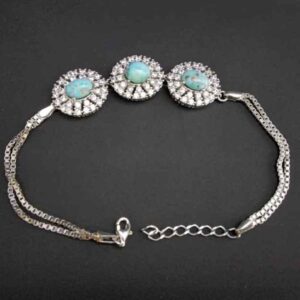Silberarmband mit Türkisstein für Frauen Tina