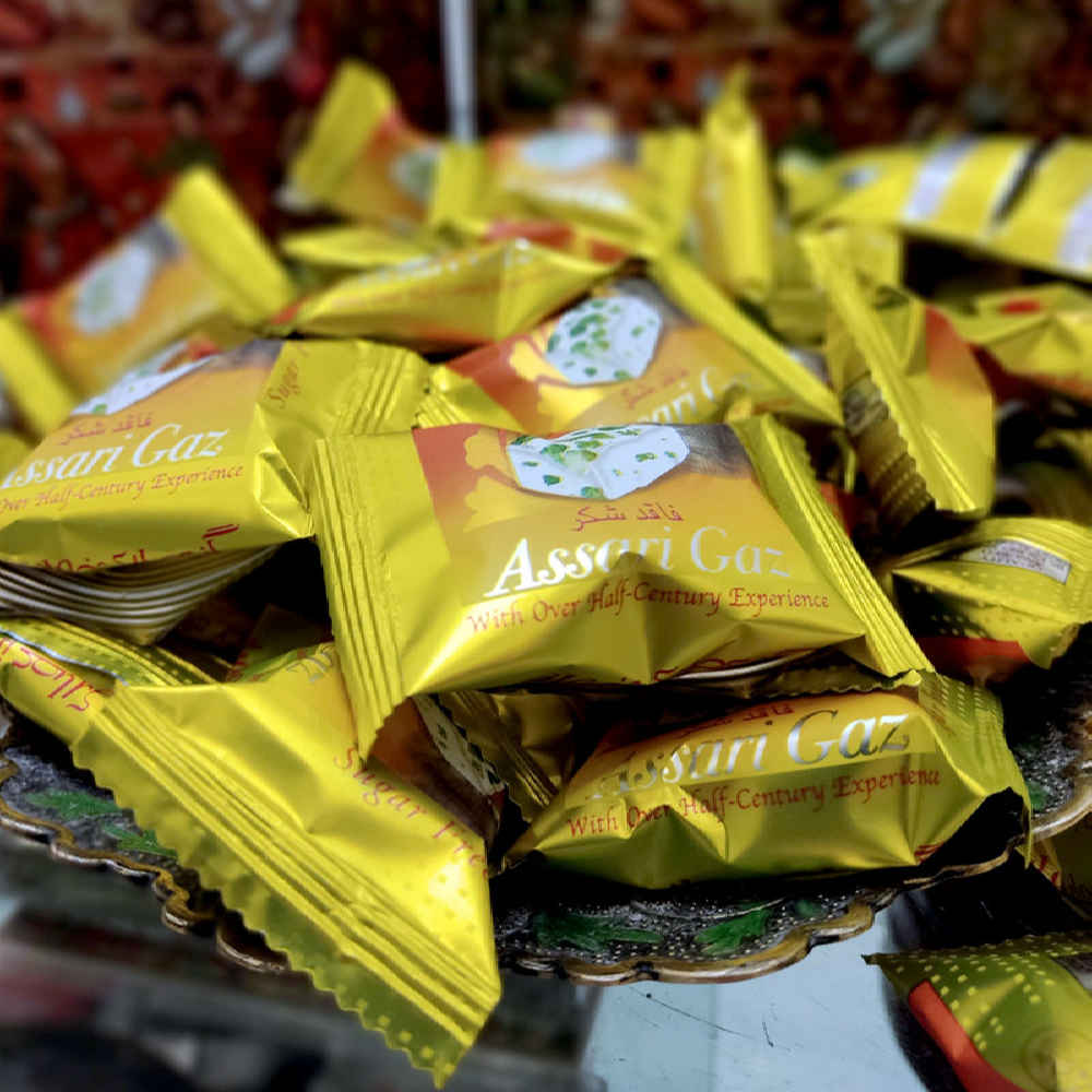 Zuckerfreies persisches Gaz Nougat mit 100 % Angabin & 40 % Nüssen
