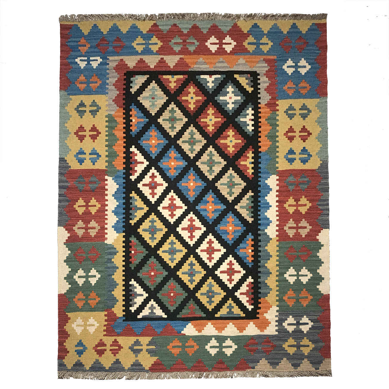 Persischer Woll Kelim Teppich traditionell handgewebt Modell Yavar