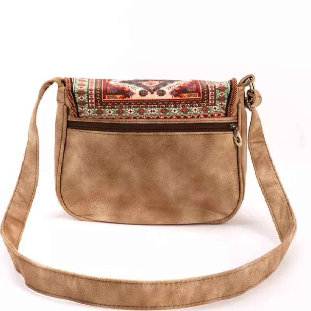Bohemian Umhängetasche mit persisch inspiriertem geometrischem Muster