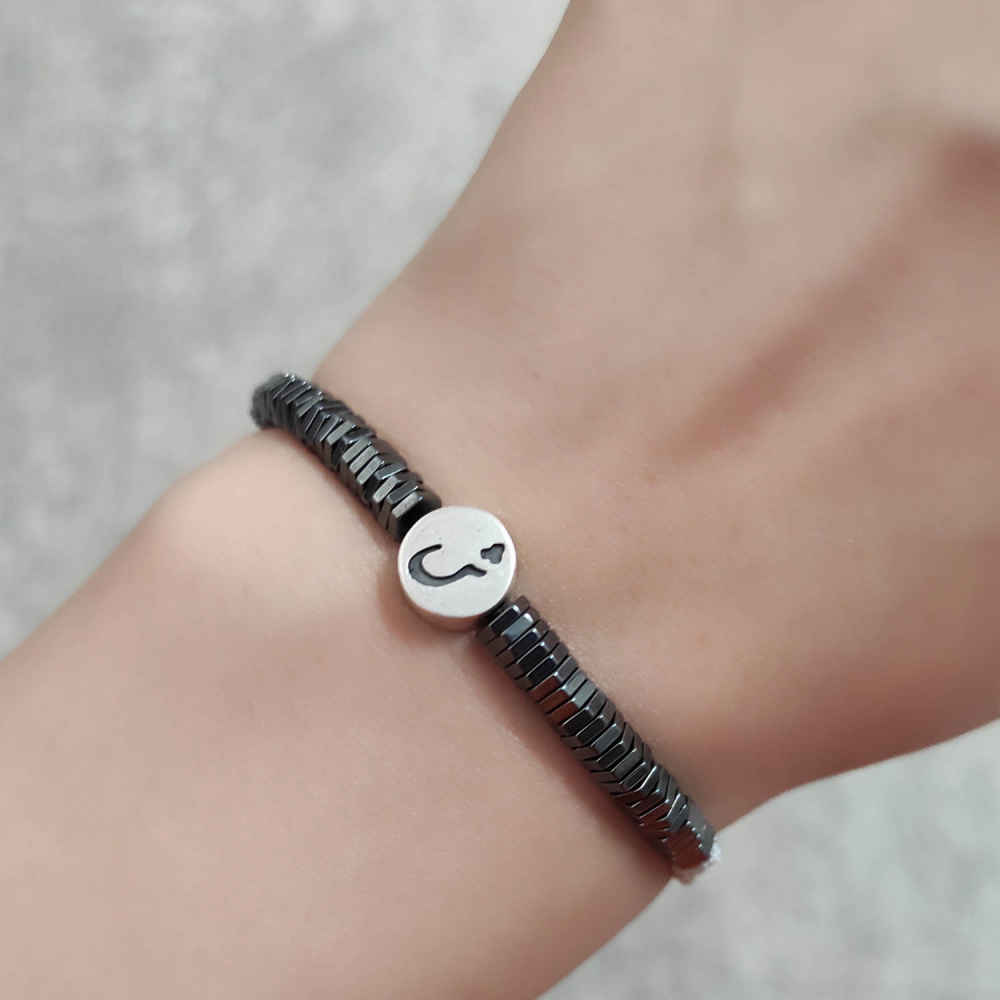 Minimalistisches persisches Silberarmband mit Schnur – Sh Model