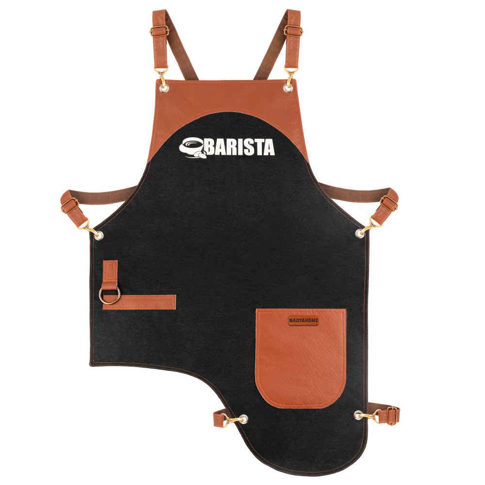 Barista-Schürze aus Leder & Stoff – Stilvoll & Strapazierfähig