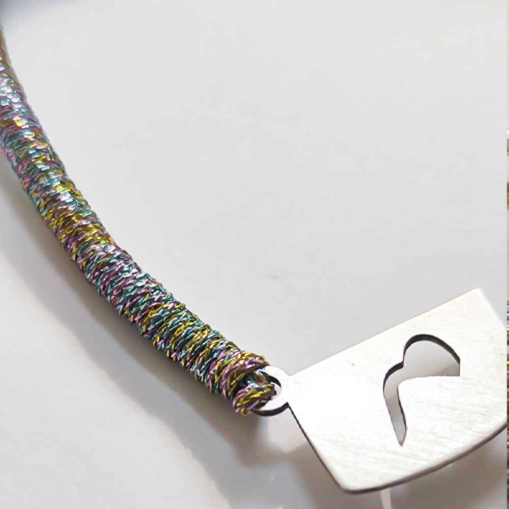 Minimalistisches persisches Silberarmband mit Schnur – Mim Design