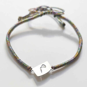 Minimalistisches persisches Silberarmband mit Schnur – Mim Design