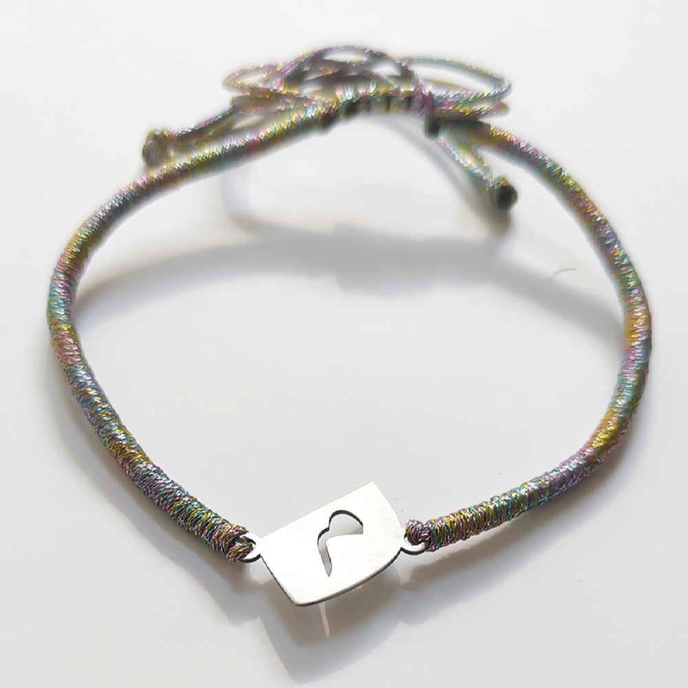 Minimalistisches persisches Silberarmband mit Schnur – Mim Design
