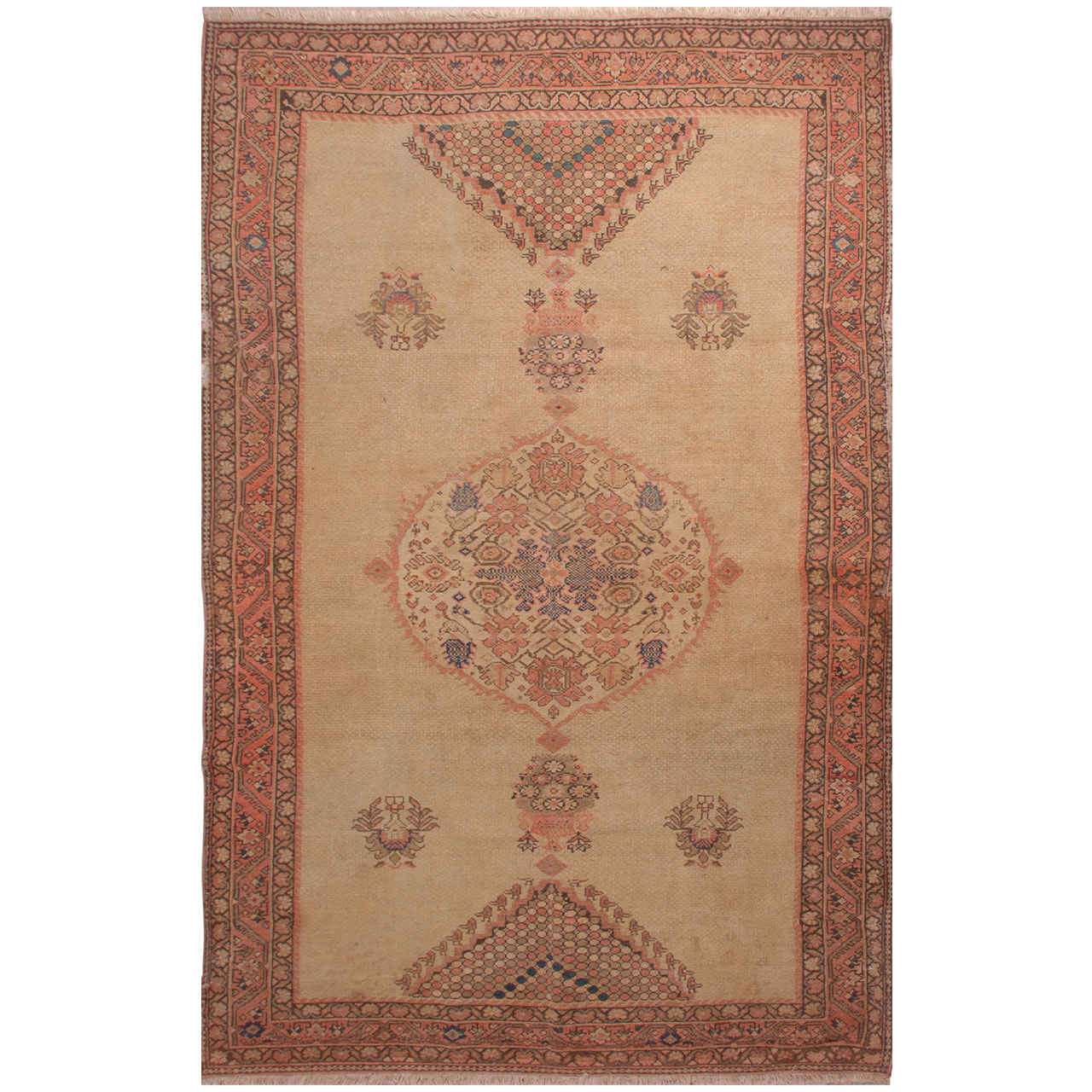 Vintage Persischer Kelim Woll Teppich handgewebt in Sirjan Orange