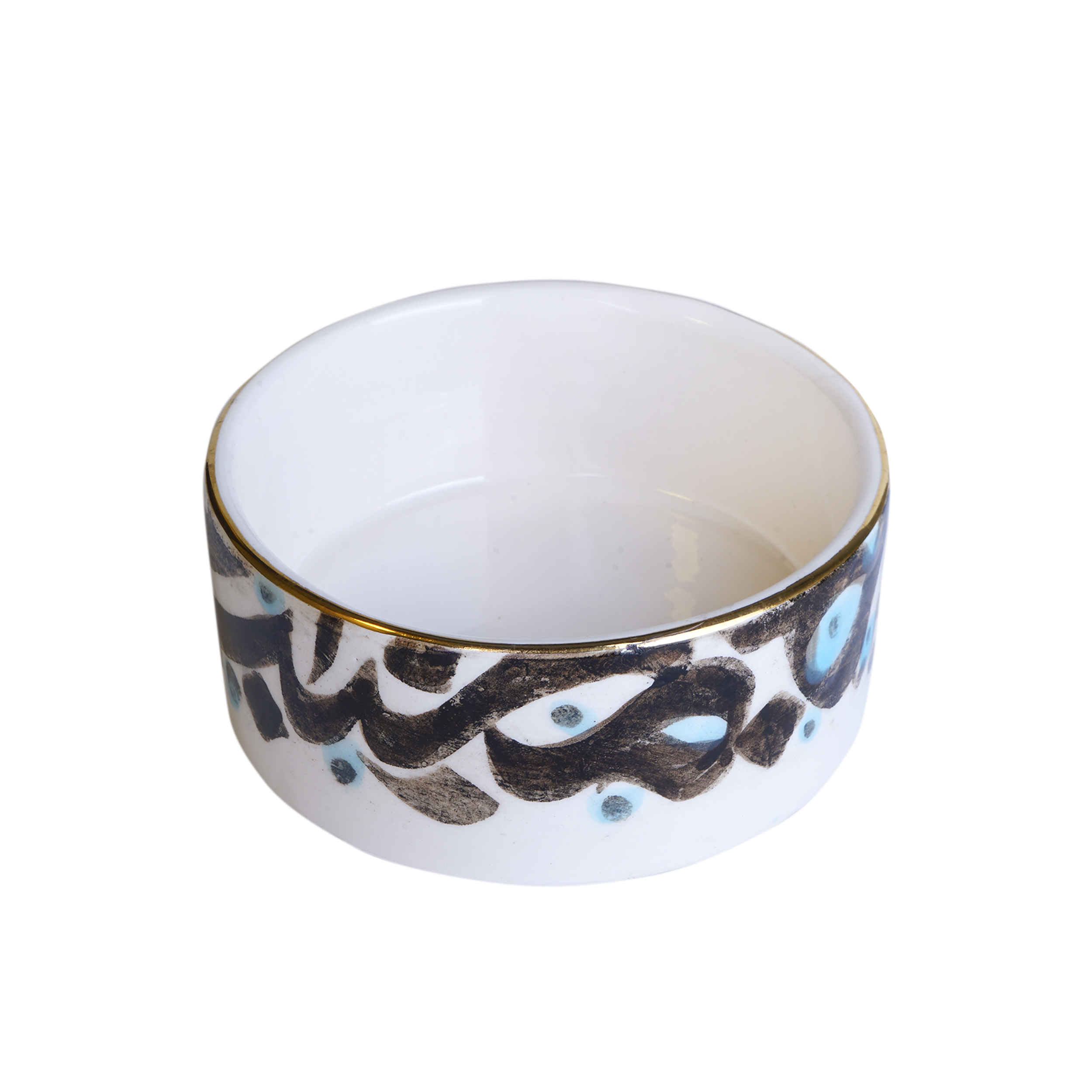 Handgefertigte Dekorative Weiße Töpfer-Schale Modell Neveshte