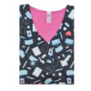 Damen-Schwarzes Medizinisches Scrub-Oberteil – Elegant & Modern
