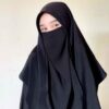 Schwarzer Islamische quadratische Schal- & Halbe Niqab-Set für Frauen