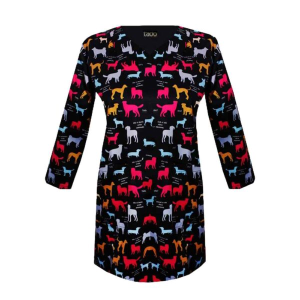 Damen-Schwarzes Veterinär-Scrub-Oberteil – Schick & Praktisch