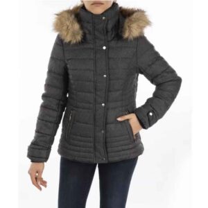 Daunenjacke für Damen mit Reißverschluss und Kapuze Nazila