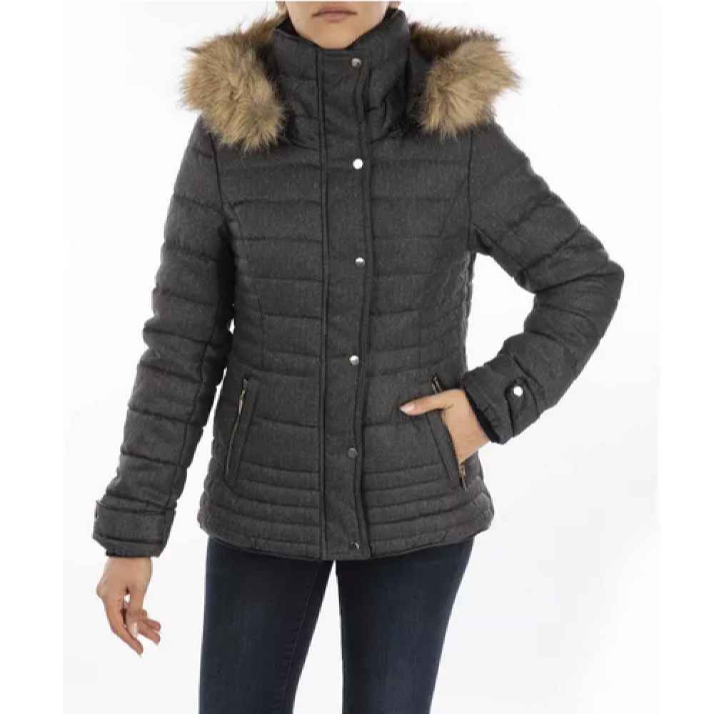 Daunenjacke für Damen mit Reißverschluss und Kapuze Nazila