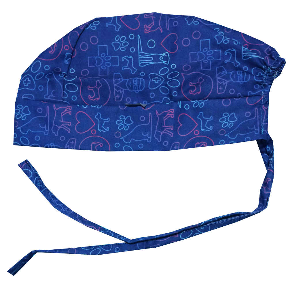 Damen-Blaues Veterinär-Scrub-Oberteil & Mütze Set – Professionell & Koordiniert