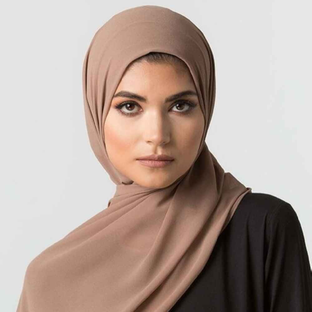Hellbraunes Chiffon Kopftuch Schal Hijab für Frauen