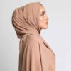 Hellbraunes Chiffon Kopftuch Schal Hijab für Frauen
