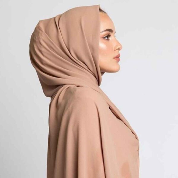 Hellbraunes Chiffon Kopftuch Schal Hijab für Frauen