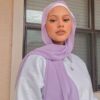 Fliederfarbenes Chiffon Kopftuch Schal Hijab für Frauen