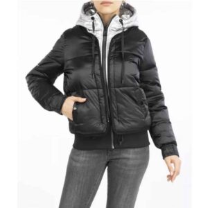 Daunenjacke für Damen mit Reißverschluss und Kapuze