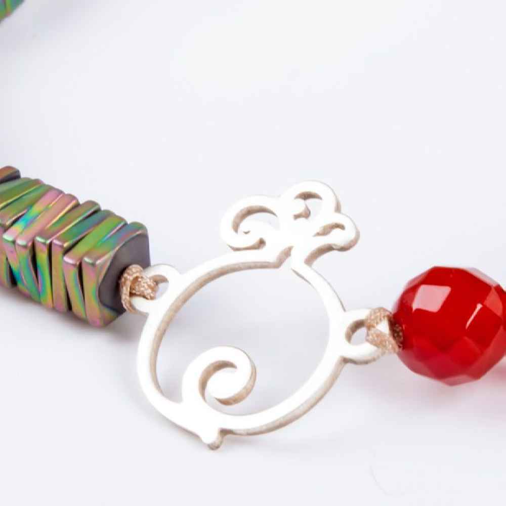 Persisches Silber-Perlenarmband für Damen – Granatapfel Modell