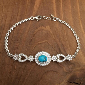 Silberarmband mit Türkisstein für Frauen Afra