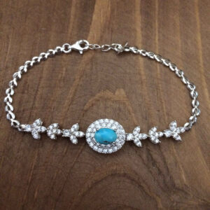 Silberarmband mit Türkisstein für Frauen Hana