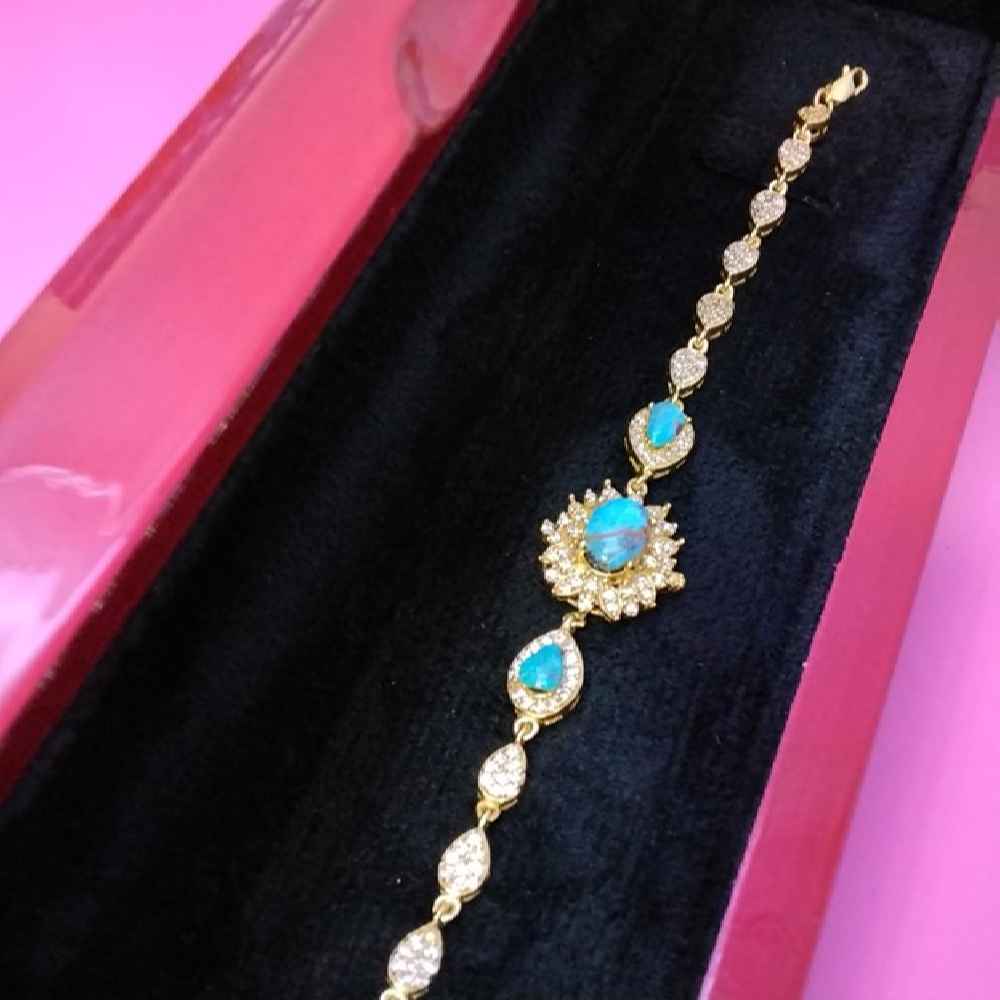 Silberarmband mit Türkisstein für Frauen Nina