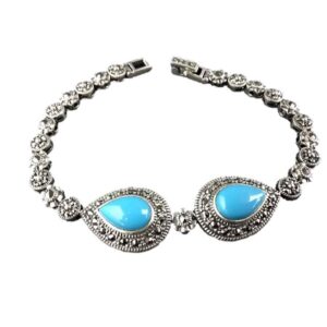 Silberarmband mit Türkisstein für Frauen Sara
