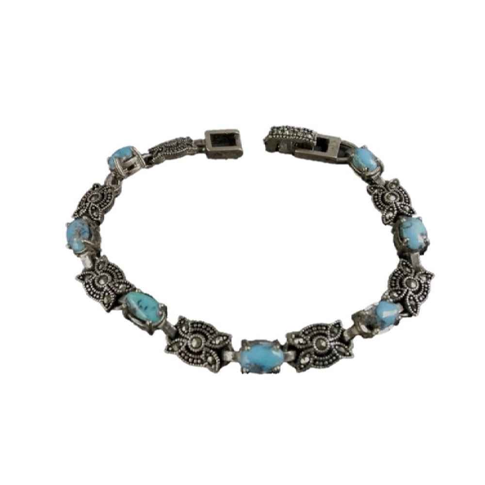 Silberarmband mit Türkisstein für Frauen Vala