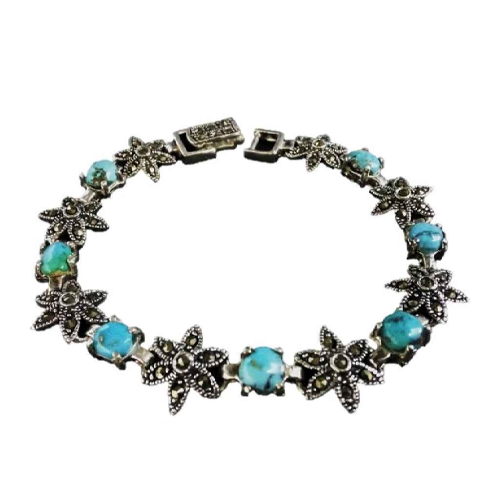 Silberarmband mit Türkisstein für Frauen Yara