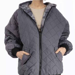 Daunenjacke für Damen mit Reißverschluss und Kapuze