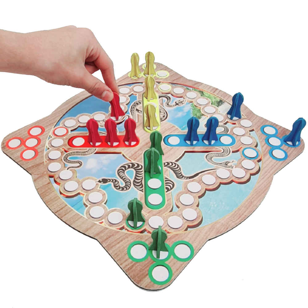 Holz-Mensch ärgere Dich nicht (Ludo) & Schlangen-und-Leitern-Spielset