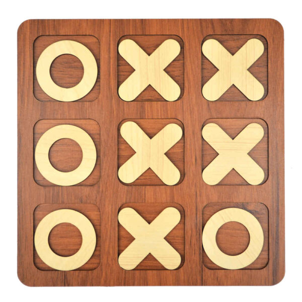 Holz-Tic-Tac-Toe-Brettspiel – Klassische Strategie mit elegantem Design