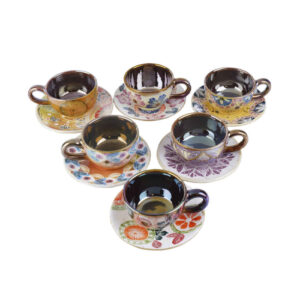 Persisches Teetassenset mit Untertasse – Farjad Keramikdesign