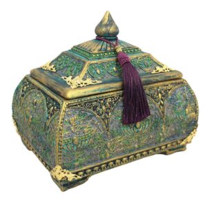 Polyester-Schmuckbox handgefertigt im grünen Vintage-Stil