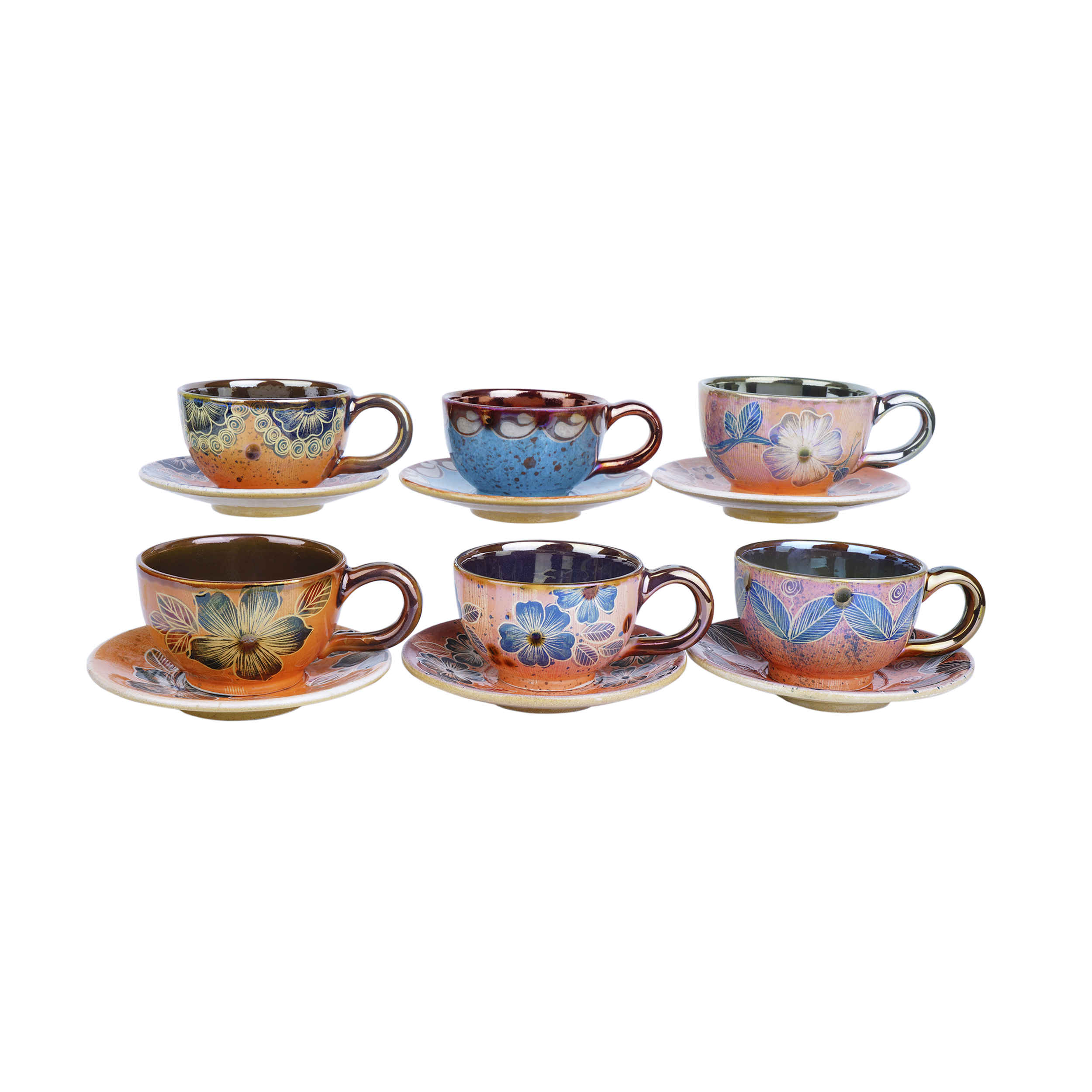 Persisches Teetassenset mit Untertasse - Shiba Keramikdesign