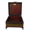 Handgefertigte Holz-Schmuckbox mit Leder-Innenraum-Design