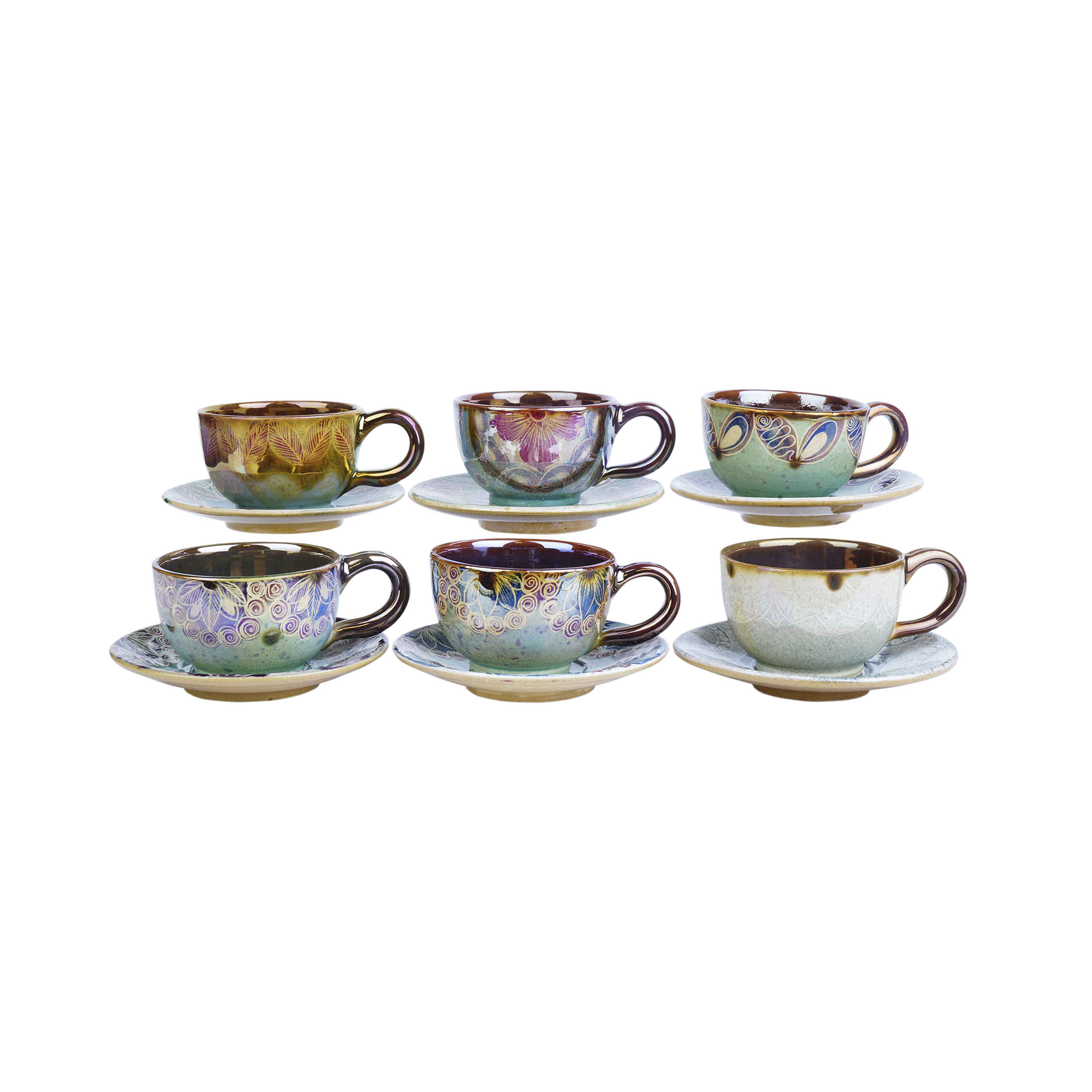 Persisches Teetassenset mit Untertasse - Farhan Keramikdesign