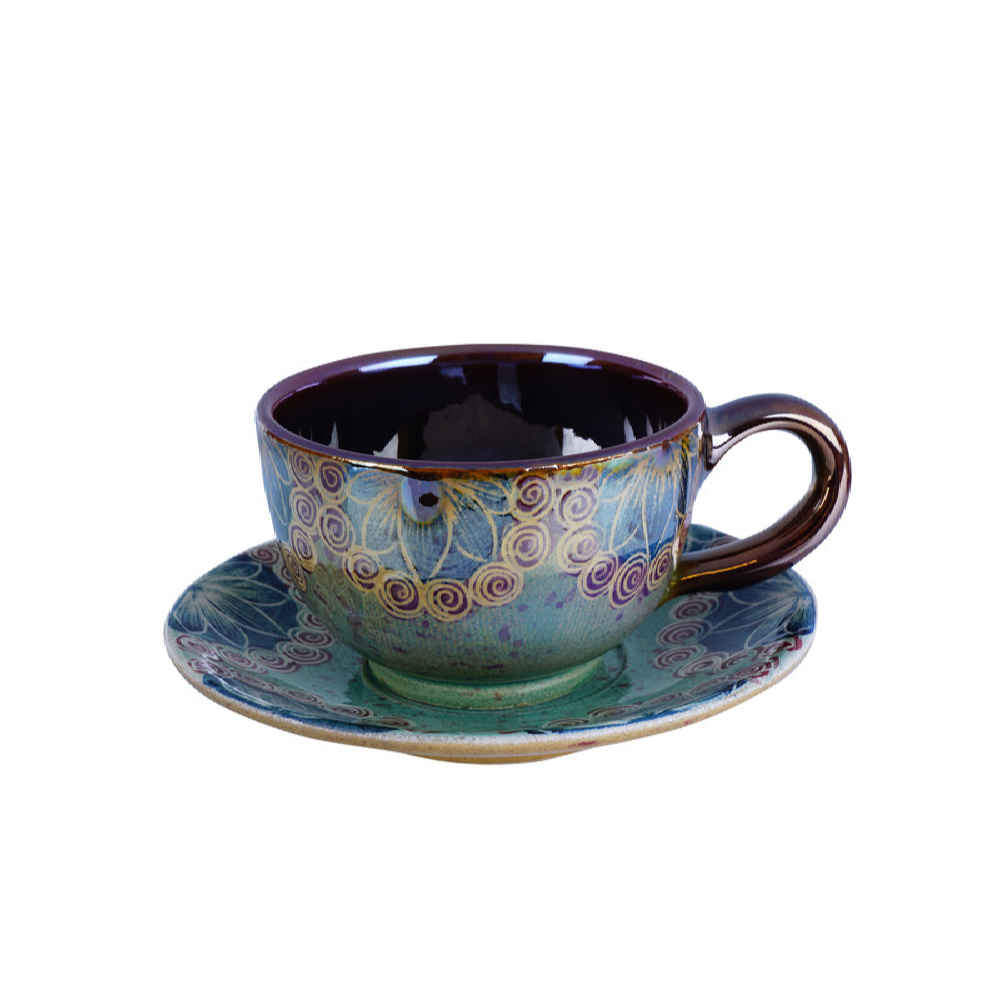 Persisches Teetassenset mit Untertasse – Farhan Keramikdesign