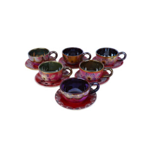 Persisches Teetassenset mit Untertasse – Rose Keramikdesign