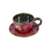 Persisches Teetassenset mit Untertasse - Rose Keramikdesign