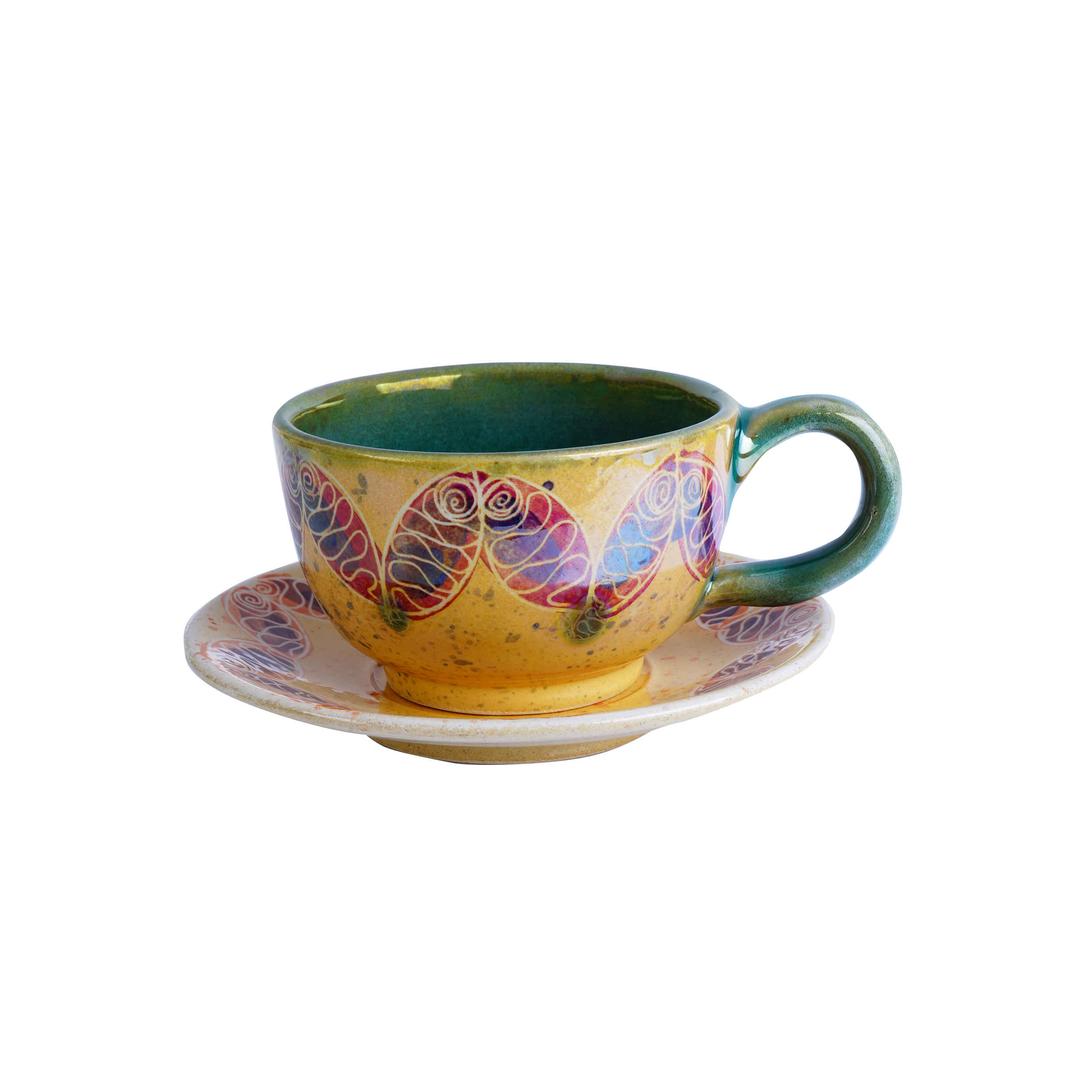 Persisches Teetassenset mit Untertasse – Rayan Keramikdesign