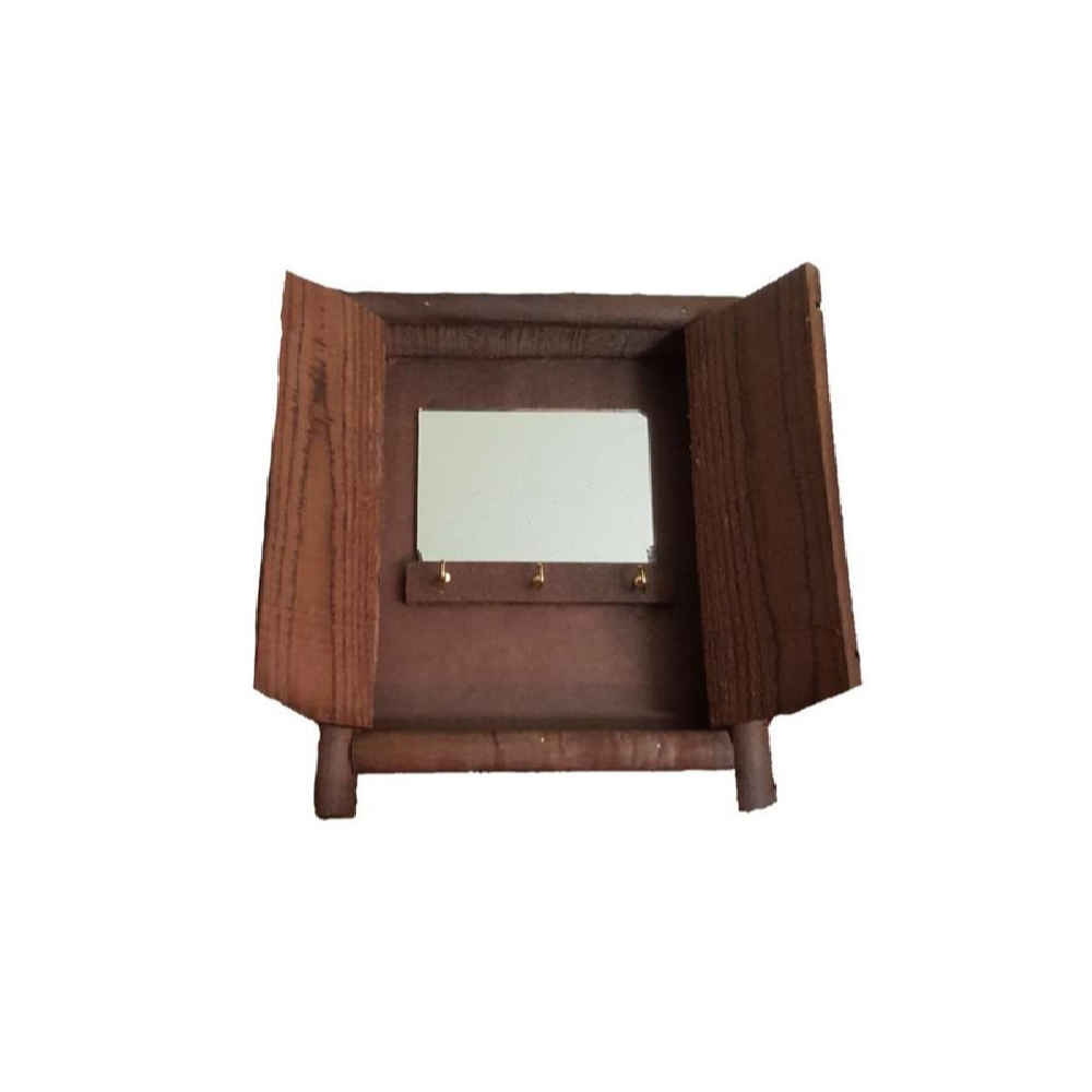 Handgefertigter persischer Holz-Wand-Schlüsselhalter im Stil einer traditionellen Haustür