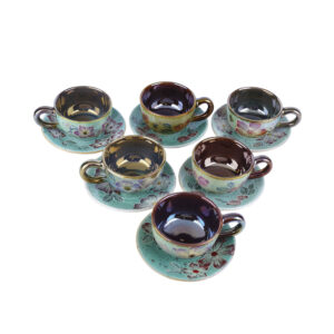 Persisches Teetassenset mit Untertasse – Green Keramikdesign
