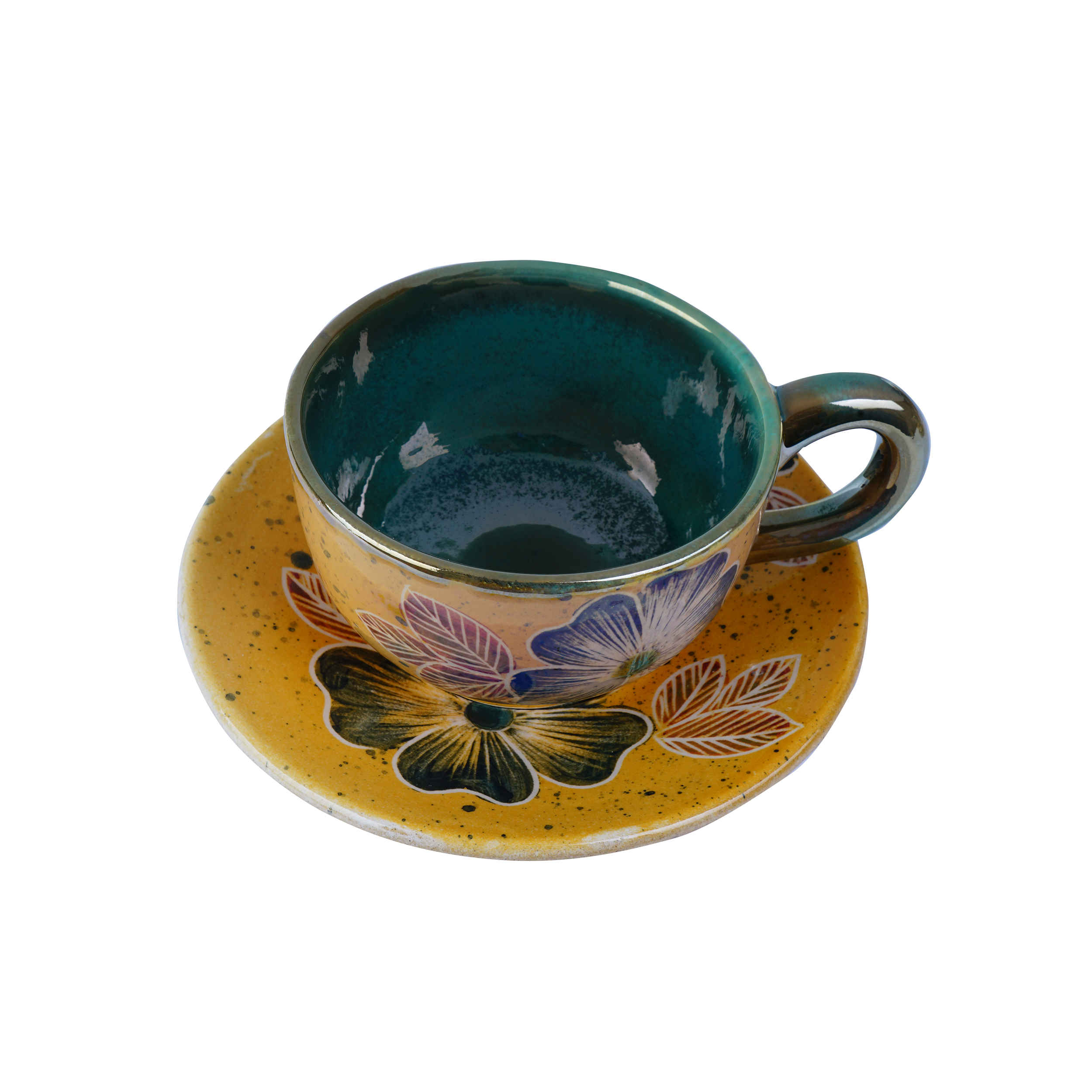 Persisches Teetassenset mit Untertasse – Adrina Keramikdesign