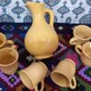 Set aus handgefertigter persischer Töpferkaraffe & Tassen Yasin