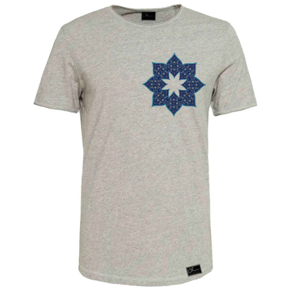 Grau Baumwoll-Kurzarm-T-Shirt Modell Shahab – Minimalistischer Persischer Look