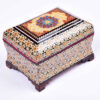 Handgefertigte Holz-Schmuckbox mit persischem Khatam-Blumen-Design