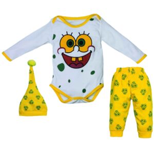 Langarm-Body Set Modell Sponge Bob (3 Teile)