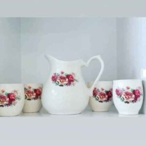 Set aus handgefertigter Töpferkaraffe & Tassen Modell Sabalan